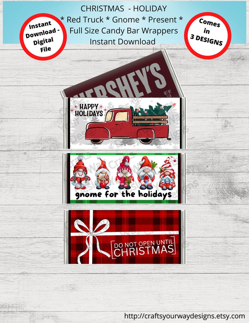 PRINTABLE CHRISTMAS Candy Bar Wrappers-christmas Gift Ideas-party ...