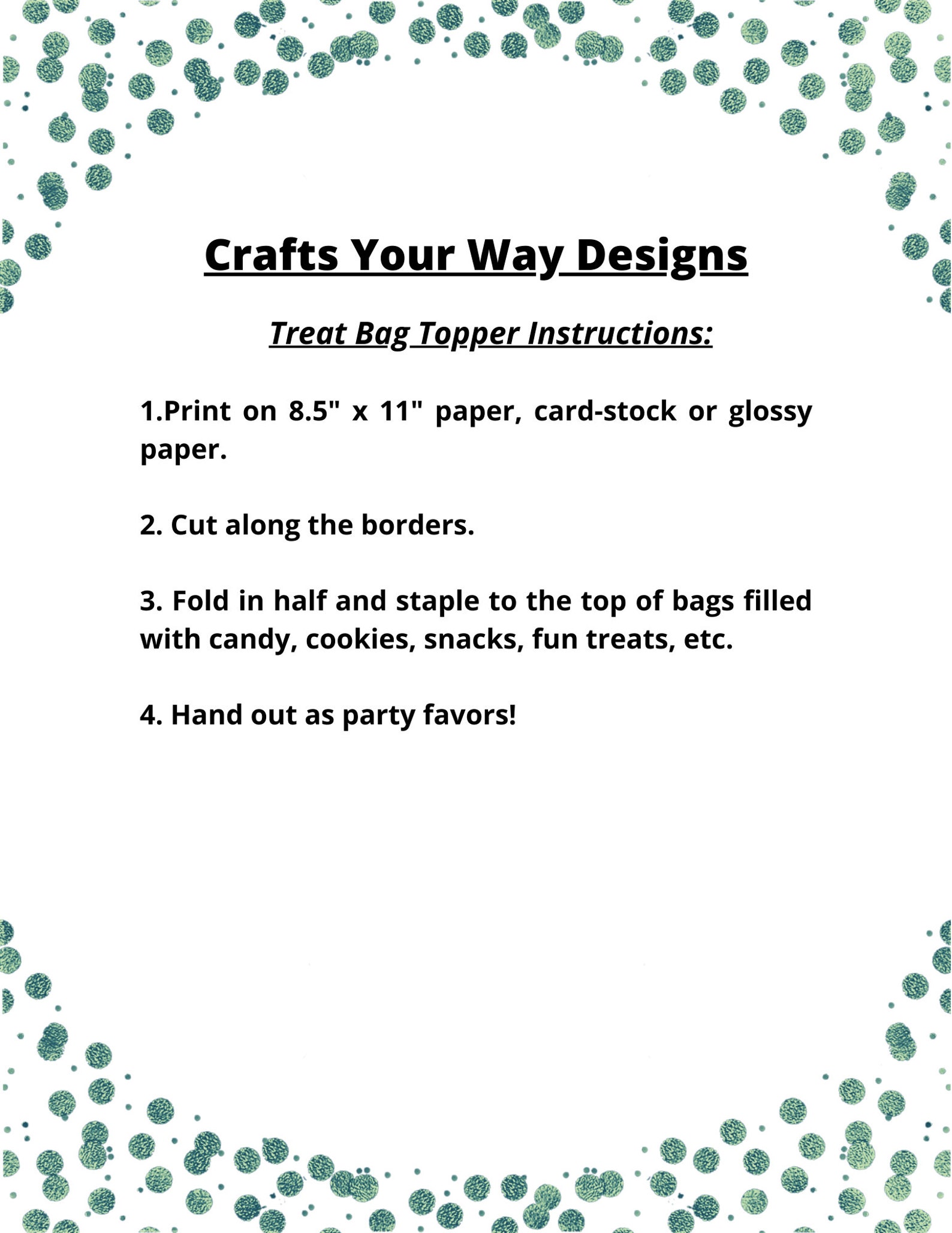 PRINTABLE THANK YOU Treat Bag Toppers -instant Download-goodie Bag ...