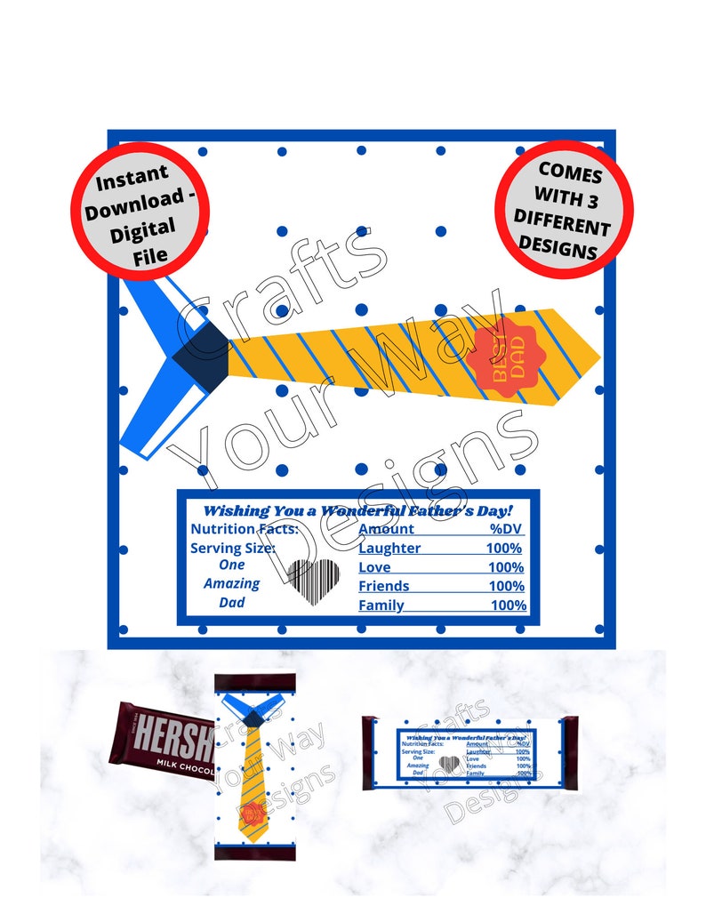 PRINTABLE FATHER'S DAY Candy Bar Wrappers-wish Those Dads - Etsy