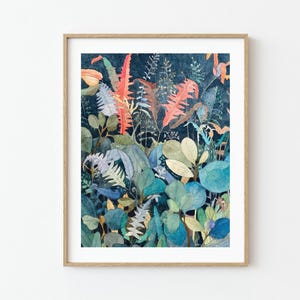 Druk giclée „Nocna paproć”, akwarela botaniczna zdjęcie 2
