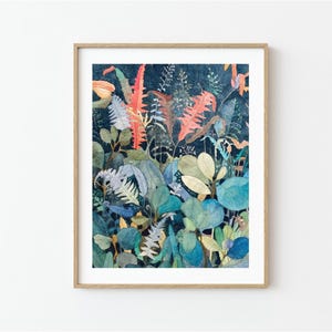 Night Fern Print 12&quot;x16&quot;/16&quot;x20&quot;/18&#39;x 24&quot; unframed, by Fiona Cristante, Floret Lane Studio