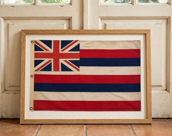 Vintage Hawaii State Flag Print- Kanaka Maoli Decor- Pacific Heritage Wall Art- Hawaiian Islands Poster- Download
