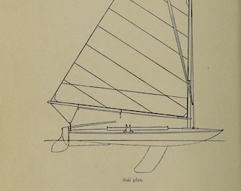 Vintage Sailboat Blueprint Set of 2 | 1920s Duck Boat & Dory Boat Plans | Nautical Wall Art | Coastal Decor | Digital Download