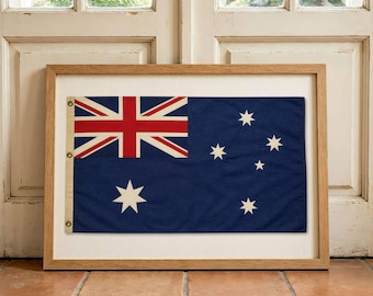 Vintage Australia Flag Print- Southern Cross Wall Art- Rustic Aussie Home Decor- Down Under Heritage Poster- Download