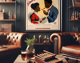 Vintage Artisan 1800s African American Cigar Ad inspirierte Wohnkultur Download