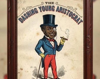Vintage Negro Art Digital Download Black Americana Folk Illustration Songster Style Wall Art Printable Poster