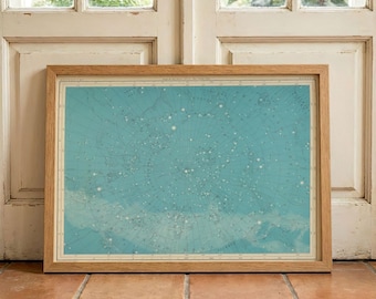 Antique Celestial Map of the North Pole- Vintage Star Chart - Home decor Download