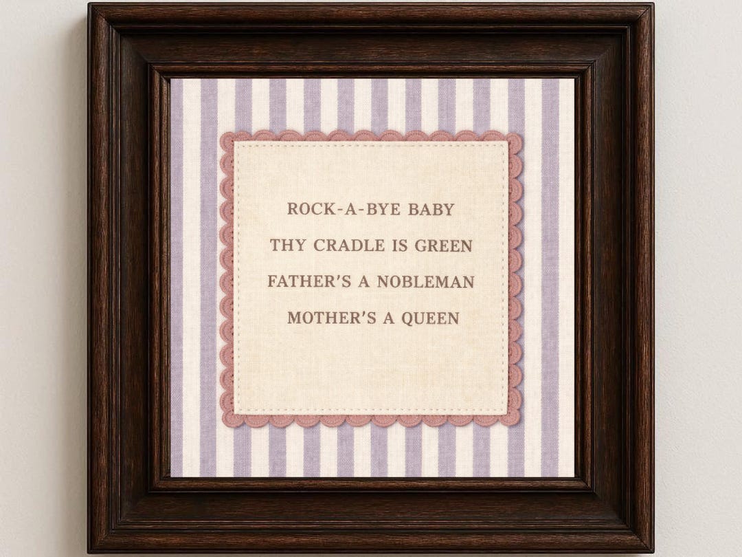 Rock A Bye Baby Nursery Art – Classic Nursery Rhyme Wall Art – Vintage ...