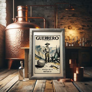 Mezcal Poster Vintage Inspired Guerrero Travel Art Download
