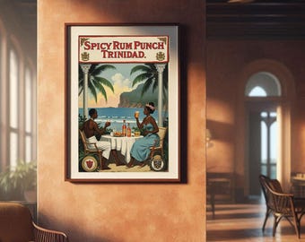 West Indies Wall Art Trinidadian Rum Advertisement Vintage Inspired Home Decor Download