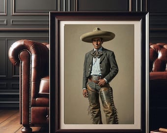 Charro Print  Hispanic Cowboy Vintage Inspired Rustic Jalisco Home Decor Download
