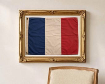 Vintage French Flag Print-  France Wall Art- Parisian Apartment Decor- European Home Decor- French Bistro Banner- Instant Download
