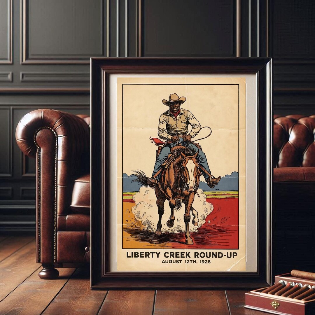 Black Cowboy Vintage Rodeo Poster Download | African American Western ...