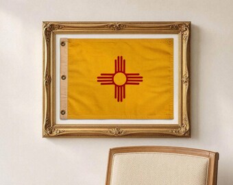 New Mexico Flag Print-  Distressed Southwest Wall Art, Land of Enchantment Decor, New Mexico Poster, High Desert Home, Instant Download