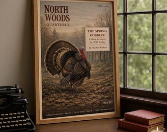 Wild Turkey Print | Spring Gobbler Hunting Art | Rustic Cabin Lodge Wall Decor Gift for Turkey Hunter
