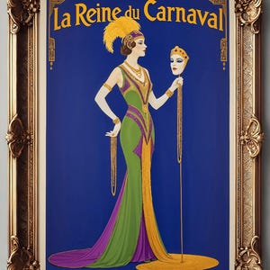 Decoración para el hogar inspirada en el estilo Art Decó vintage de la reina del carnaval