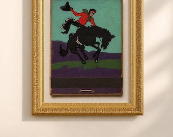 Vintage Bucking Bronco Wall Art, Western Cowboy Print, Retro Rodeo Decor, Ranch House Art, Americana Gift- Digital Download