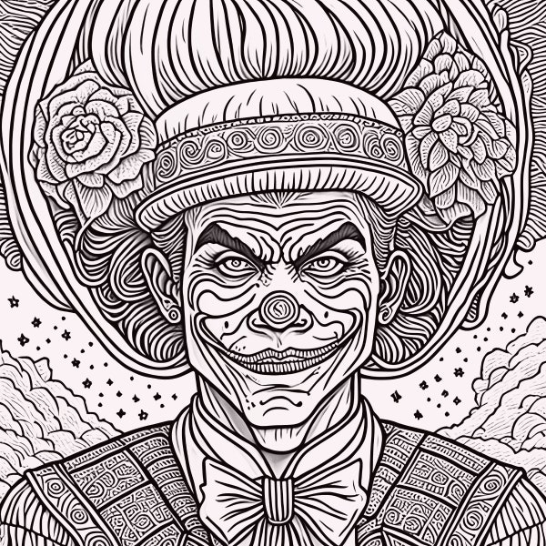 Coloriages de clown chicanos expressifs et audacieux : laissez libre cours à votre créativité et adoptez une dimension artistique !