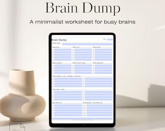 ADHD Brain Dump Planner, Digital Download Printable PDF, Executive Function Organizer, Task Management Sheet, Overwhelm Relief, Download