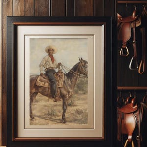 Western Cowboy Portrait Vintage Inspiriert Western Wohnkultur Downlpad
