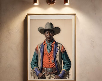 Black Cowboy Vintage Inspired Western Home Decor Download
