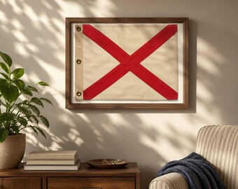 Nautical Signal Flag Print- Letter V Victor Flag Art- Maritime Monogram- Coastal Nursery Decor- Sailor Gift- Digital Download