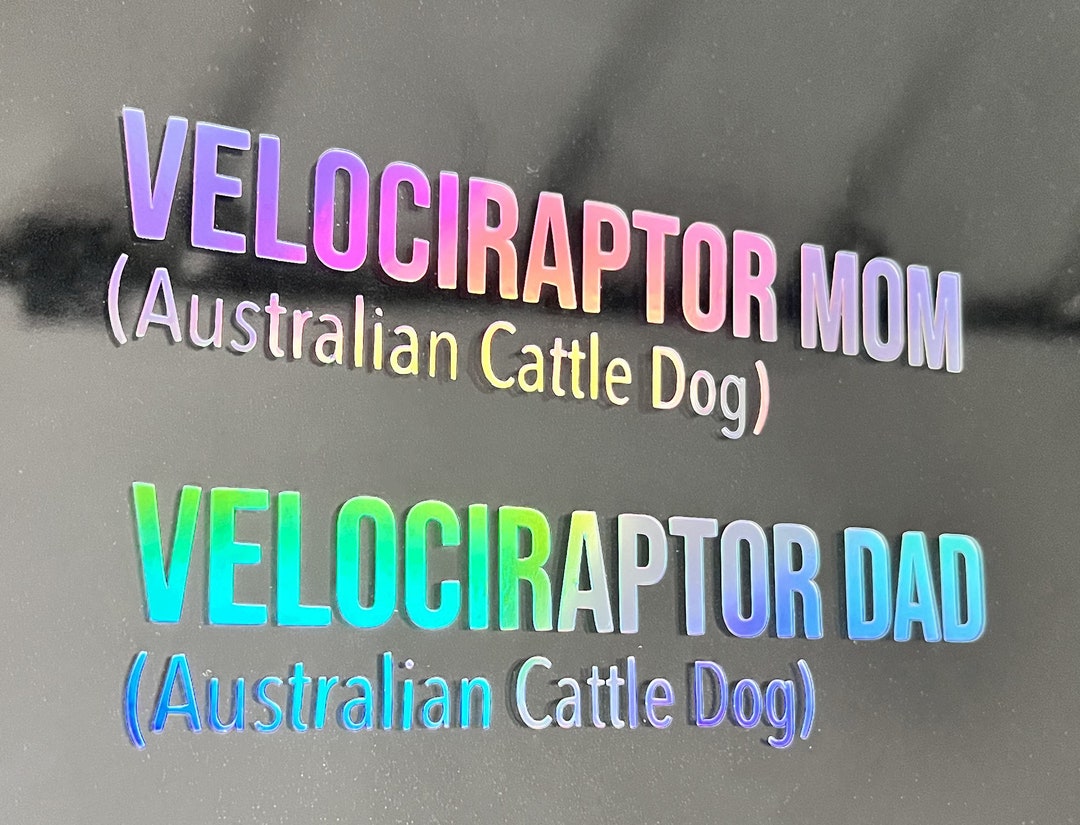 Velociraptor Mom/dad Australian Cattle Dog Car Decal - Etsy