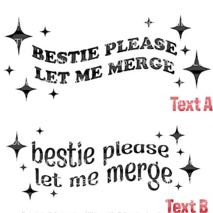 ORIGINAL DECAL Bestie Please Let Me Merge Bumper Sticker 5.5in, 7.5in, and 9.5in Vinyl Decal for Cars Personalized Vinyl Sticker image 3