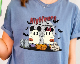 Vintage Mickey & Minnie Skeleton Shirt: Disney Nightmare On Main Street Pumpkin Shirt