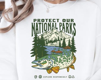 90s National Parks Sweatshirt: Hiking Sweatshirt, Respect the Local Wildlife Pullover, Explore Outdoors Sweater, Nature Lover Gift