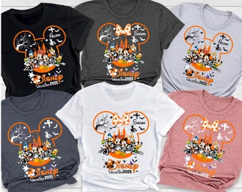 Custom Disney Halloween Family Shirts: Personalized Mickey and Friends Halloween Shirt, Disneyland Family Halloween 2025 Shirt