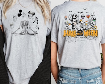 Mickey And Friends Halloween Trick or Treat Shirt: Disney Spooky Season Tee, Trick Or Treat Family Disney Tee,Vintage Disney Halloween Shirt