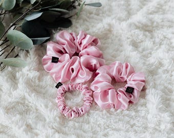 Pink Satin Scrunchie | Large Scrunchie | Medium Scrunchie | Small Scrunchie | Bridal Gift | Silky Satin | Soft Scrunchie | Wicked Glinda