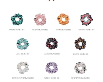 Anime Satin Scrunchies | Demon Slayer | Spy X Family | Naruto | Studio Ghibli | Sanrio | Genshin Impact | Akatsuki | Kuromi | Soot Sprite