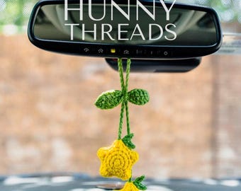 Crochet Paopu Fruit Kingdom Hearts Car Hanger Rearview Mirror Accessory | Car Charm | Handmade | Gamer Gift | Kawaii Gift | Nostalgic Game