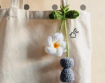 Latte Stone Plumeria Tote Bag Trinket Accessory | Handmade Crochet | CHamoru | Chamorro | Guam | Saipan | Rota | Tinian | CNMI | Gift