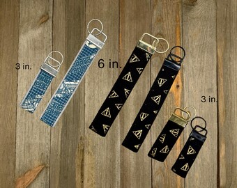 British Magic Kid 1 Print Car Key Fob for House Keys, Wristlet Keychain, Keyring, Fabric Keyfob, Keychain Wristlet