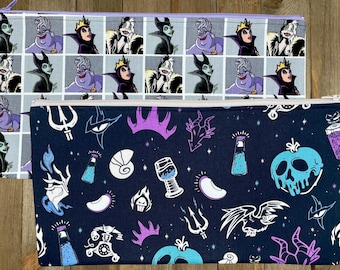 Magical Villains Print Zippered Pouch/Pencil Case/Makeup Bag/Coin Purse