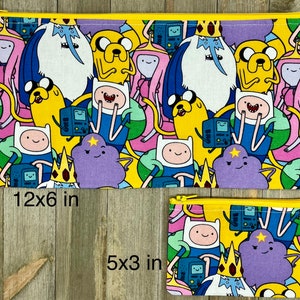 Adventure Time Print Zippered Pouch/Pencil Case/Makeup Bag / Coin Purse