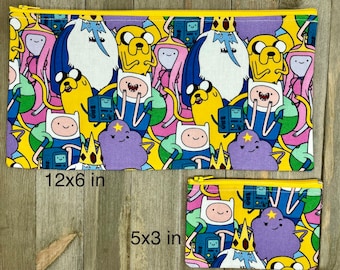 Adventure Time Print Zippered Pouch/Pencil Case/Makeup Bag / Coin Purse