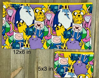 Adventure Time Print Zippered Pouch/Pencil Case/Makeup Bag / Coin Purse