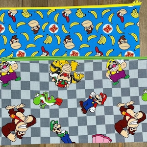Video Game Characters Print Zippered Pouch/Pencil Case/Makeup Bag / Coin Purse