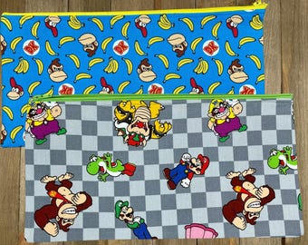 Video Game Characters Print Zippered Pouch/Pencil Case/Makeup Bag / Coin Purse
