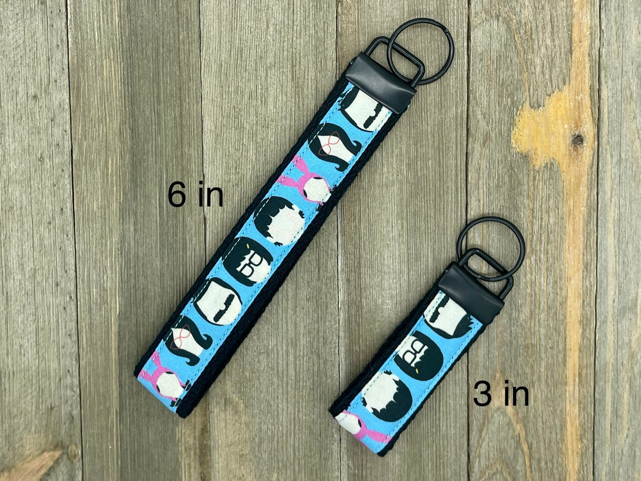 Bob's Burgers Print Car Key Fob for House Keys, Wristlet Keychain, Keyring, Fabric Keyfob, Keychain Wristlet