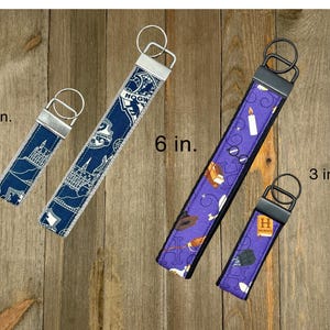 British Magic Kind 3 Print Car Key Fob for House Keys, Wristlet Keychain, Keyring, Fabric Keyfob, Keychain Wristlet