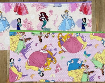 Magical Princesses Print Zippered Pouch/Pencil Case/Makeup Bag / Coin Purse