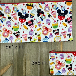 Disney Treats Print Zippered Pouch/Pencil Case/Makeup Bag / Coin Purse