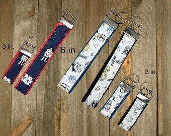Space Wars 1 Print Car Key Fob for House Keys, Wristlet Keychain, Keyring, Fabric Keyfob, Keychain Wristlet, Multiple designs