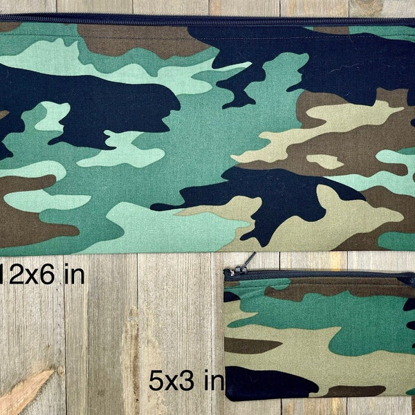 Camouflage Print Zippered Pouch/Pencil Case/Makeup Bag/ Coin Purse