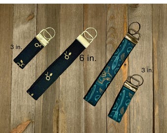 British Magic Kid 4 Print Car Key Fob for House Keys, Wristlet Keychain, Keyring, Fabric Keyfob, Keychain Wristlet